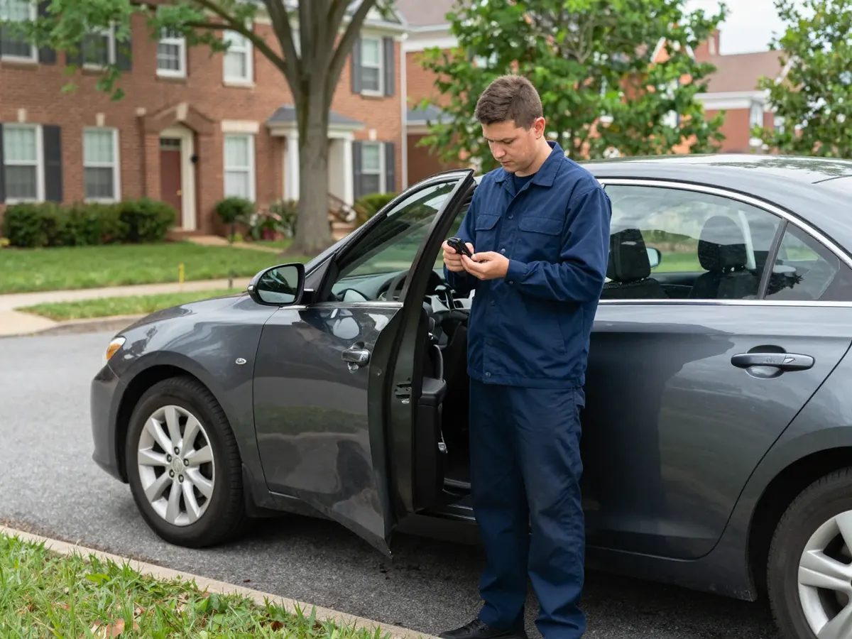 Automotive Locksmith — locksmith technician at work in Maryland, DC & Virginia (Eagle Locksmith Service)