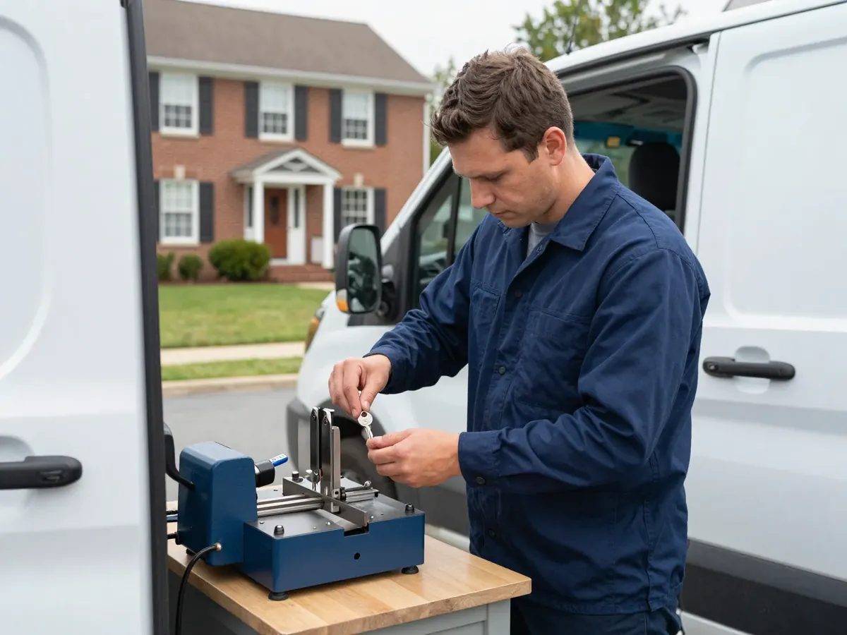 Car Key Replacement — locksmith technician at work in Maryland, DC & Virginia (Eagle Locksmith Service)