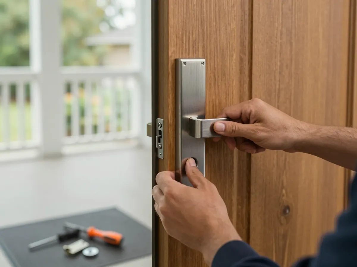 High Security Lock Installation — locksmith technician at work in Maryland, DC & Virginia (Eagle Locksmith Service)