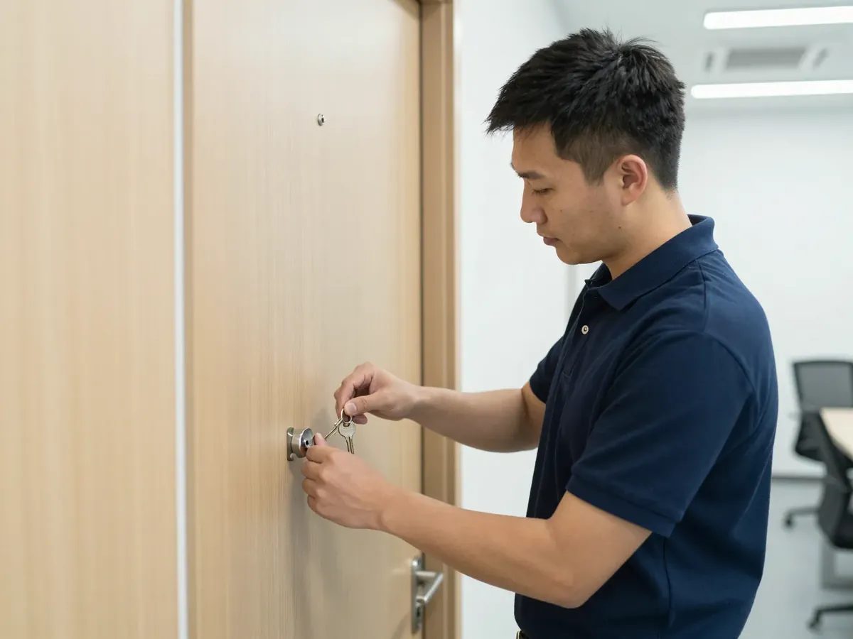 Master Key System — locksmith technician at work in Maryland, DC & Virginia (Eagle Locksmith Service)