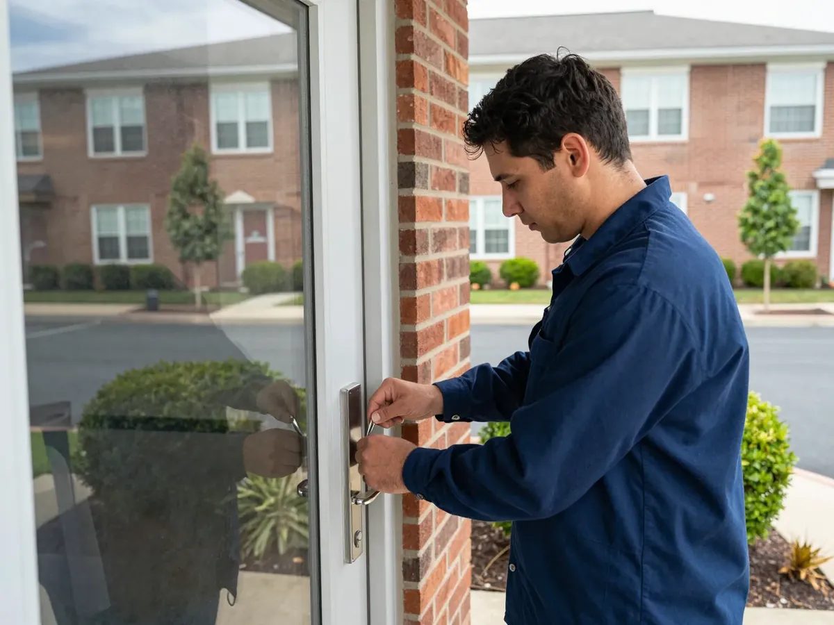 Rekey Locks — locksmith technician at work in Maryland, DC & Virginia (Eagle Locksmith Service)