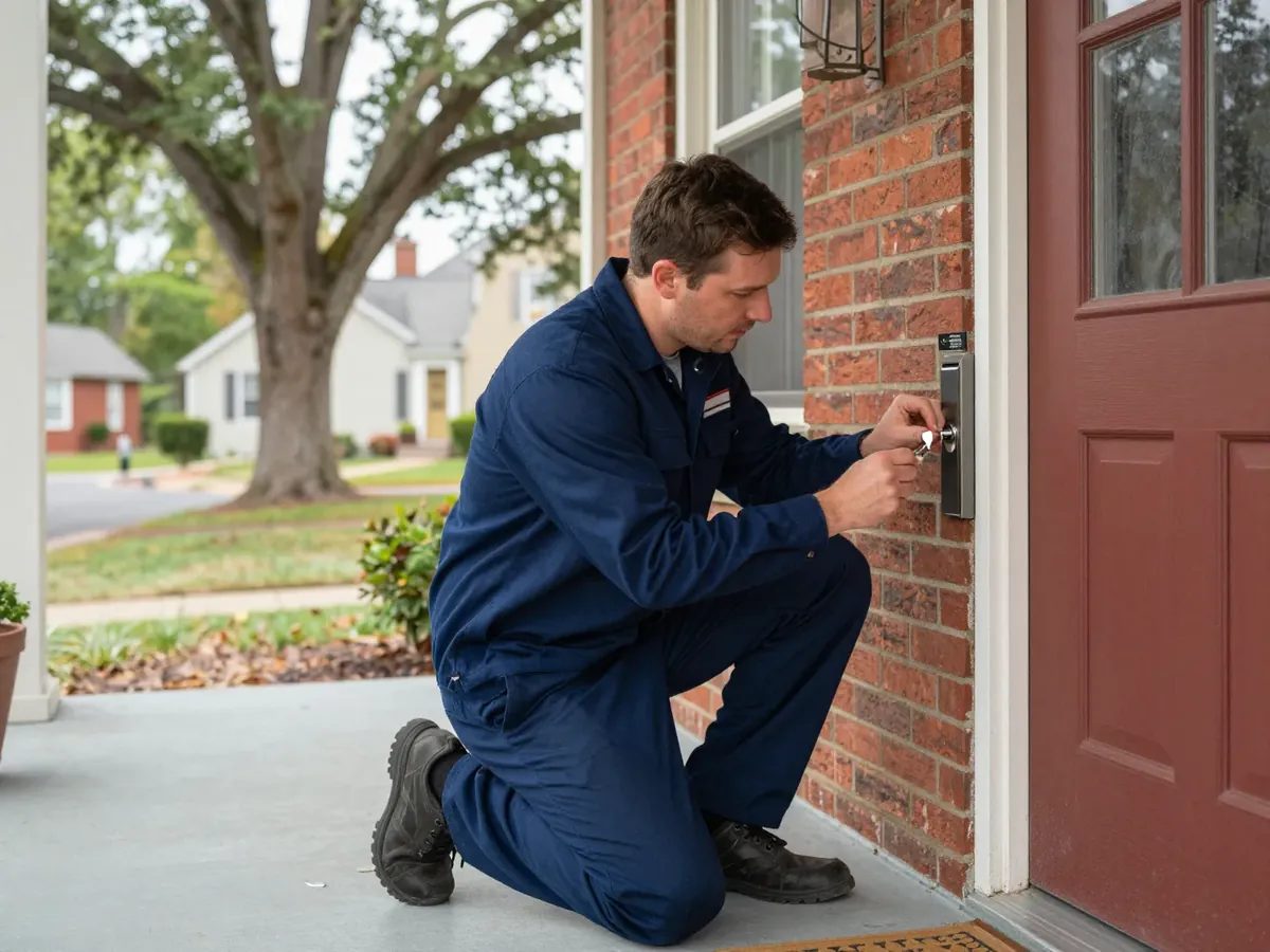 Lock Installation — locksmith technician at work in Maryland, DC & Virginia (Eagle Locksmith Service)